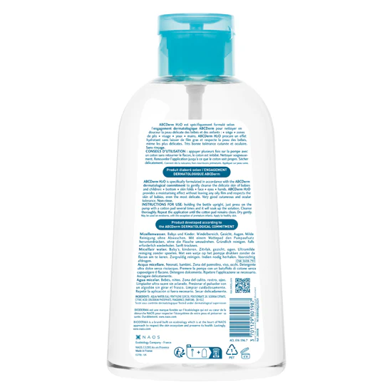 BIODERMA ABCDERM H2O SOLUTION MICELLAIRE NETTOYANT ULTRA DOUCEUR 1L - Image 3