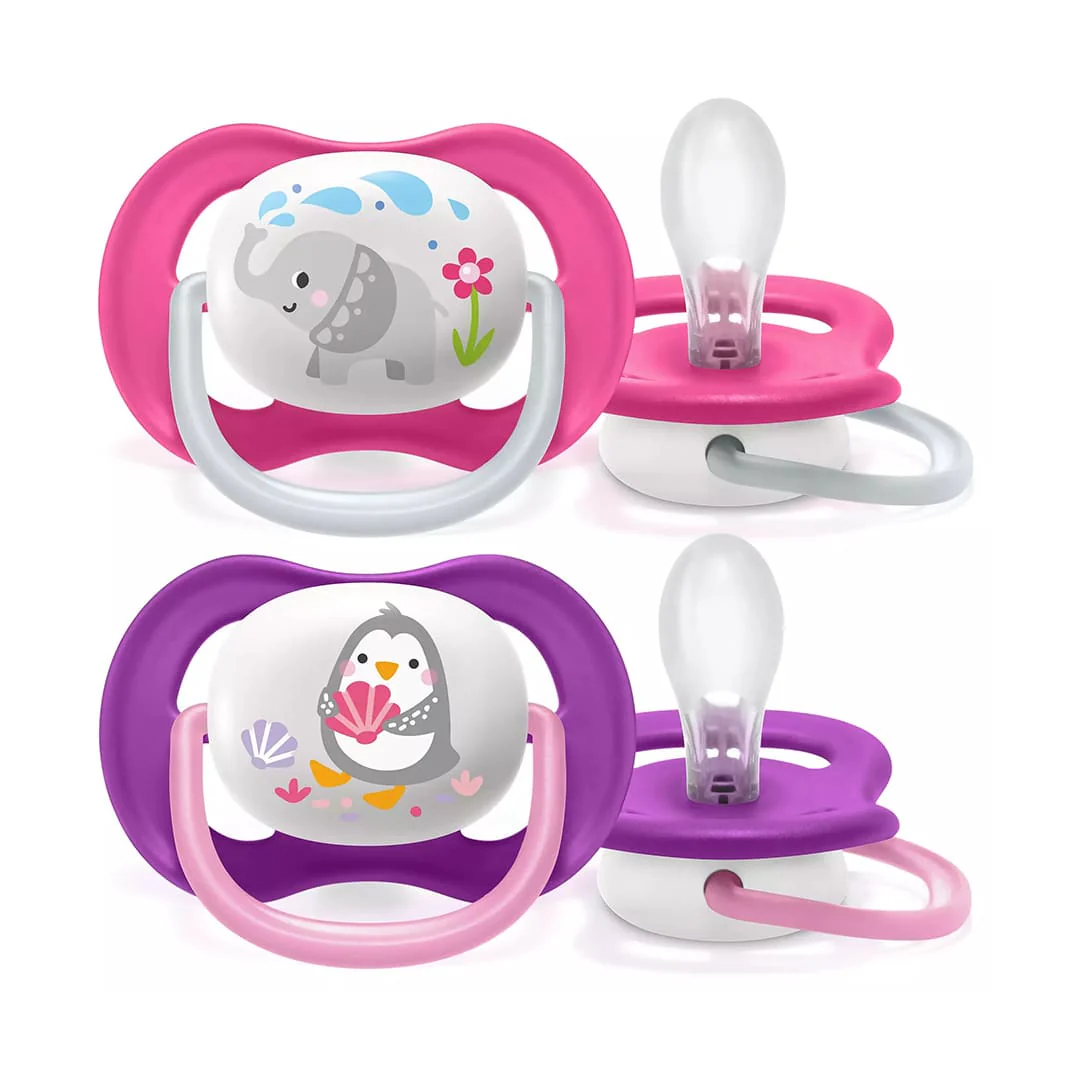 AVENT SUCETTE ORTHO 6-18M GRL ELEP/PENG - SCF080/08 - Image 2