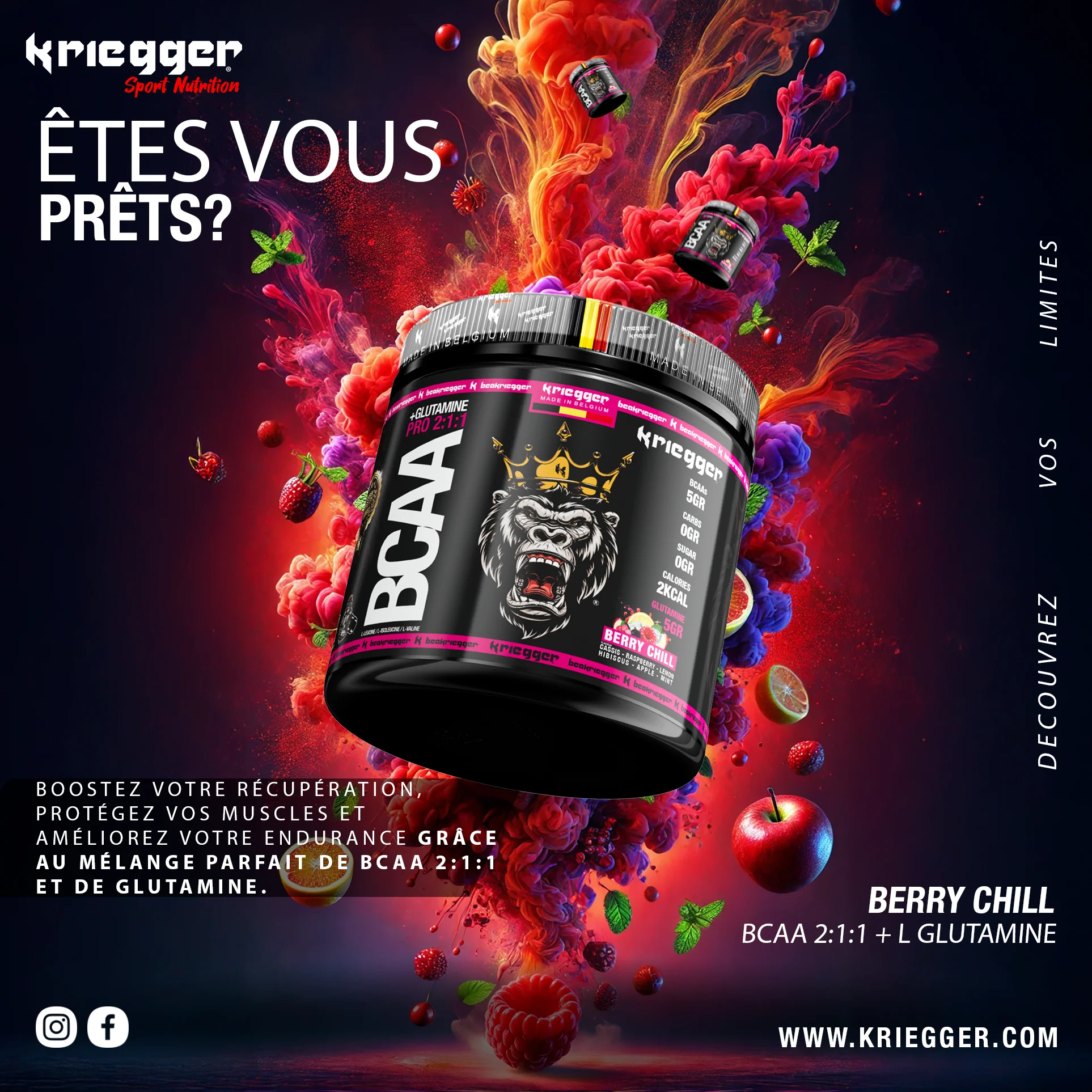 Kriegger BCAA 2:1:1 + GLUTAMINE 300g - Image 3