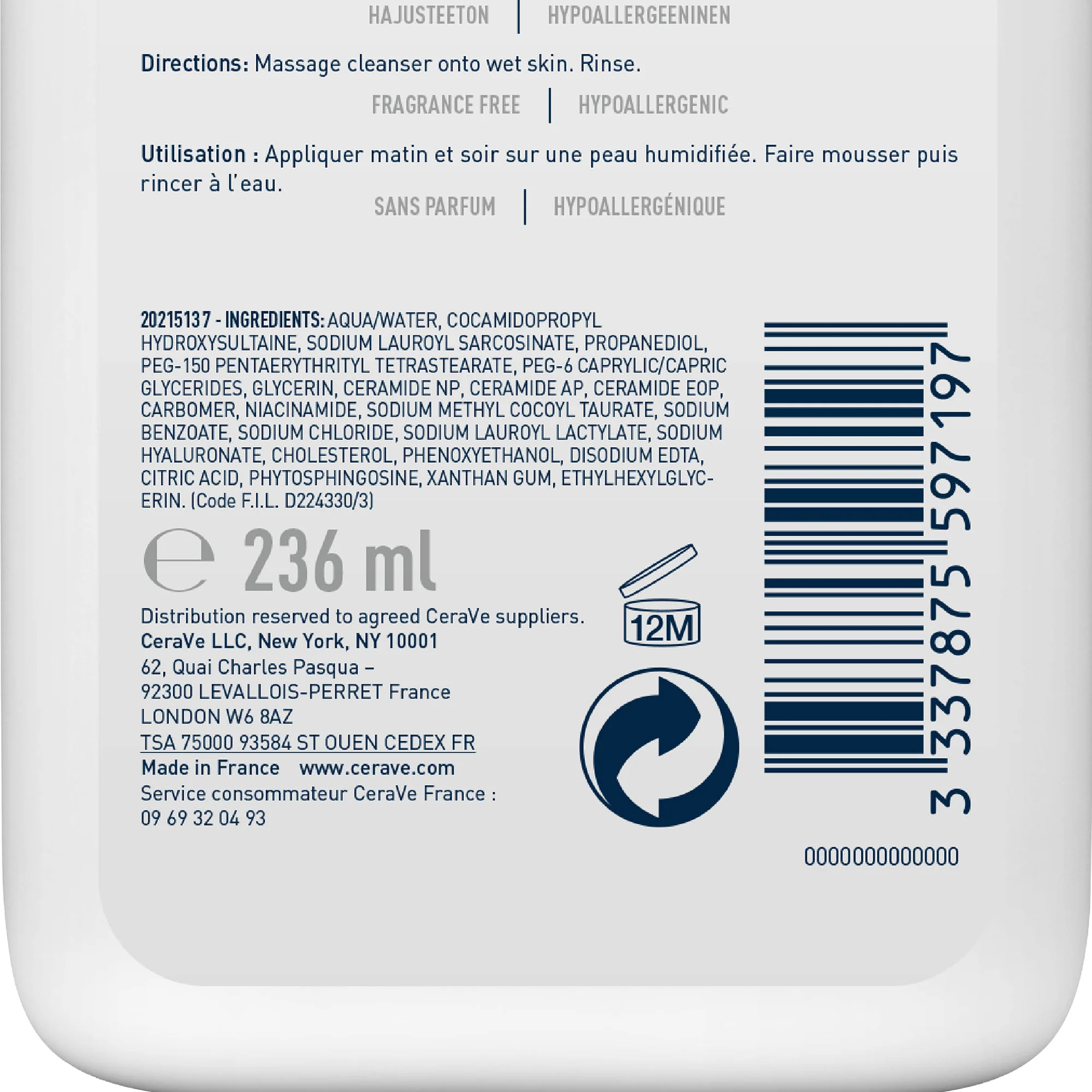 Cerave gel moussant – 236 ml - Image 4