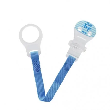 Dodie attache sucette ruban bleu ange/ rose coeur - Image 2