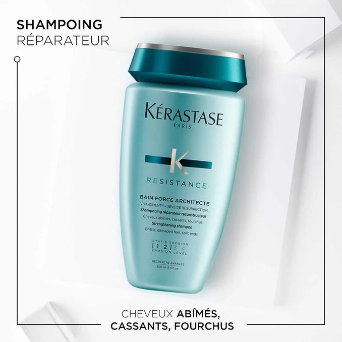 Kérastase Résistance Bain Force Architecte 250ml – Shampooing Réparateur Cheveux Abîmés - Image 4