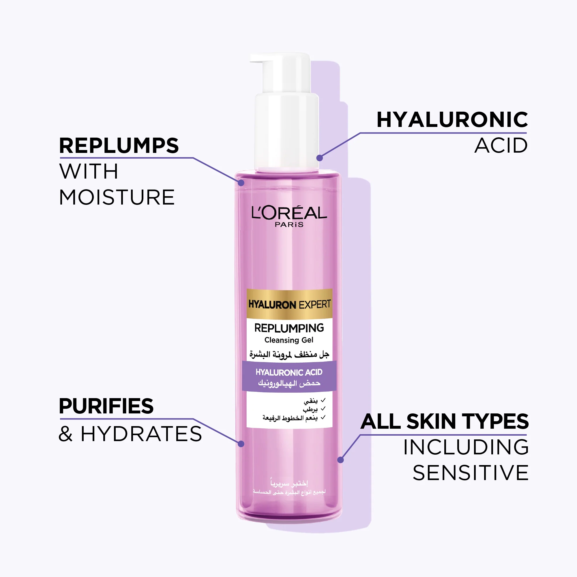L’Oréal Paris Hyaluron Expert Replumping Cleansing Gel 150ml - Image 2