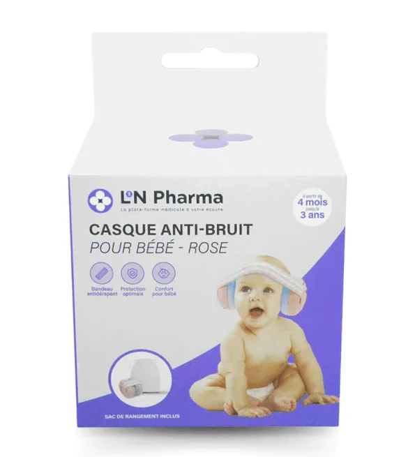 L2N Pharma Casque bébé réducteur de bruits dès 4mois Sac de rangement inclus - Image 5
