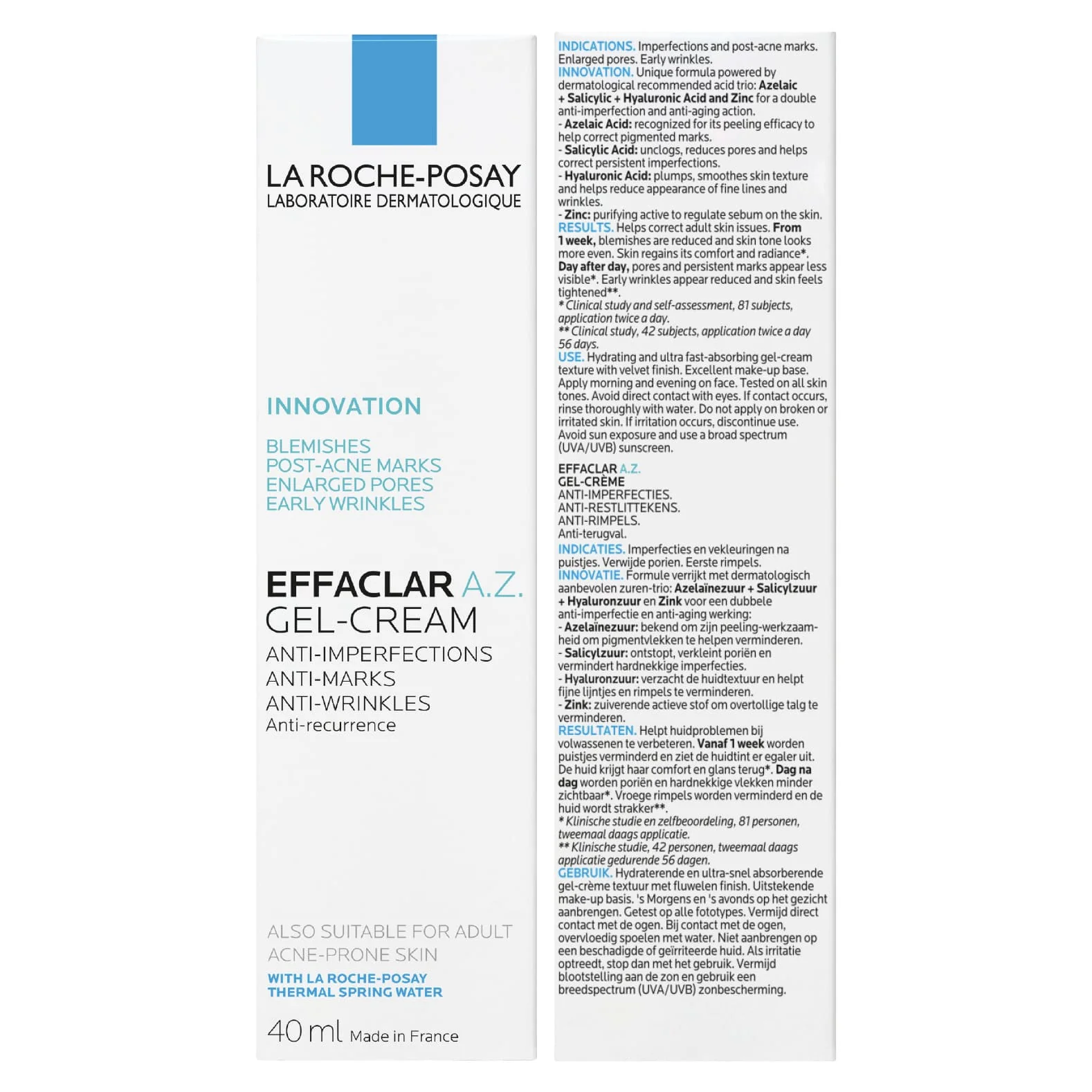 La Roche-Posay Effaclar A.Z Gel-Crème 40ml – Soin Anti-Imperfections & Réparateur - Image 3