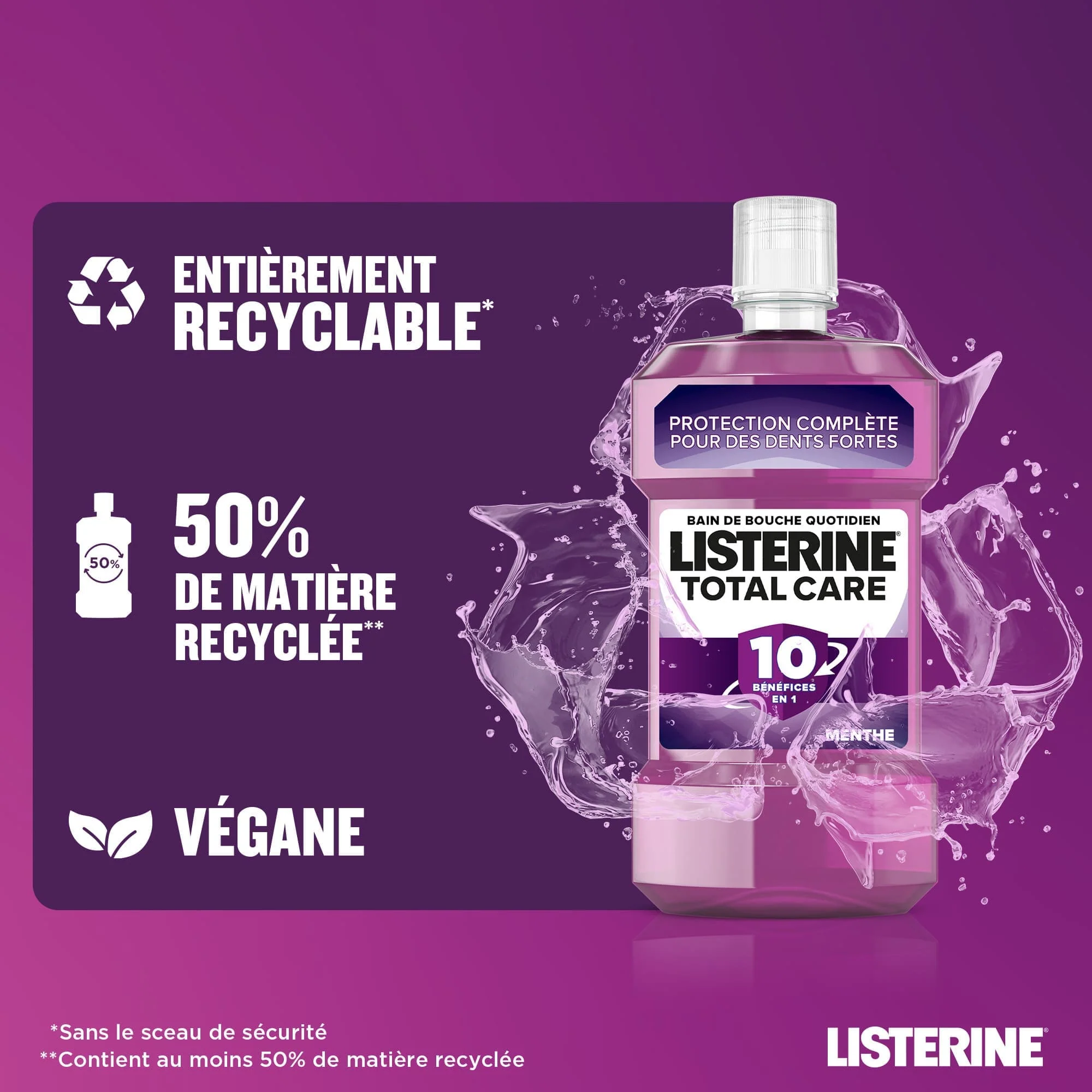 LISTERINE BAIN DE BOUCHE 10 TOTAL CARE 500 ML - Image 2