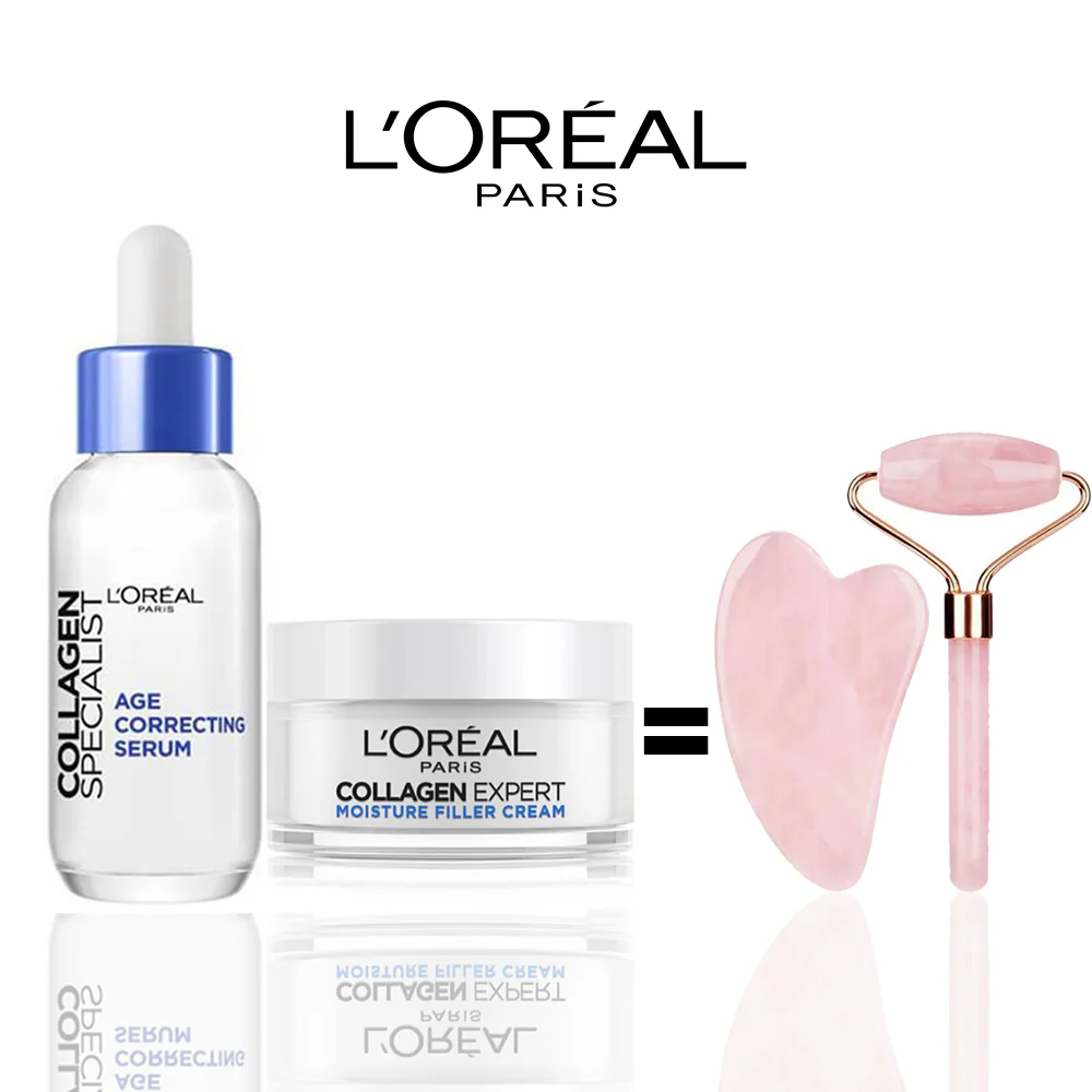 L'ORÉAL PARIS PACK REPARATEUR ANTI-AGE COLLAGENE EXPERT = GUASHA + ROLLER OFFERTS - Image 2
