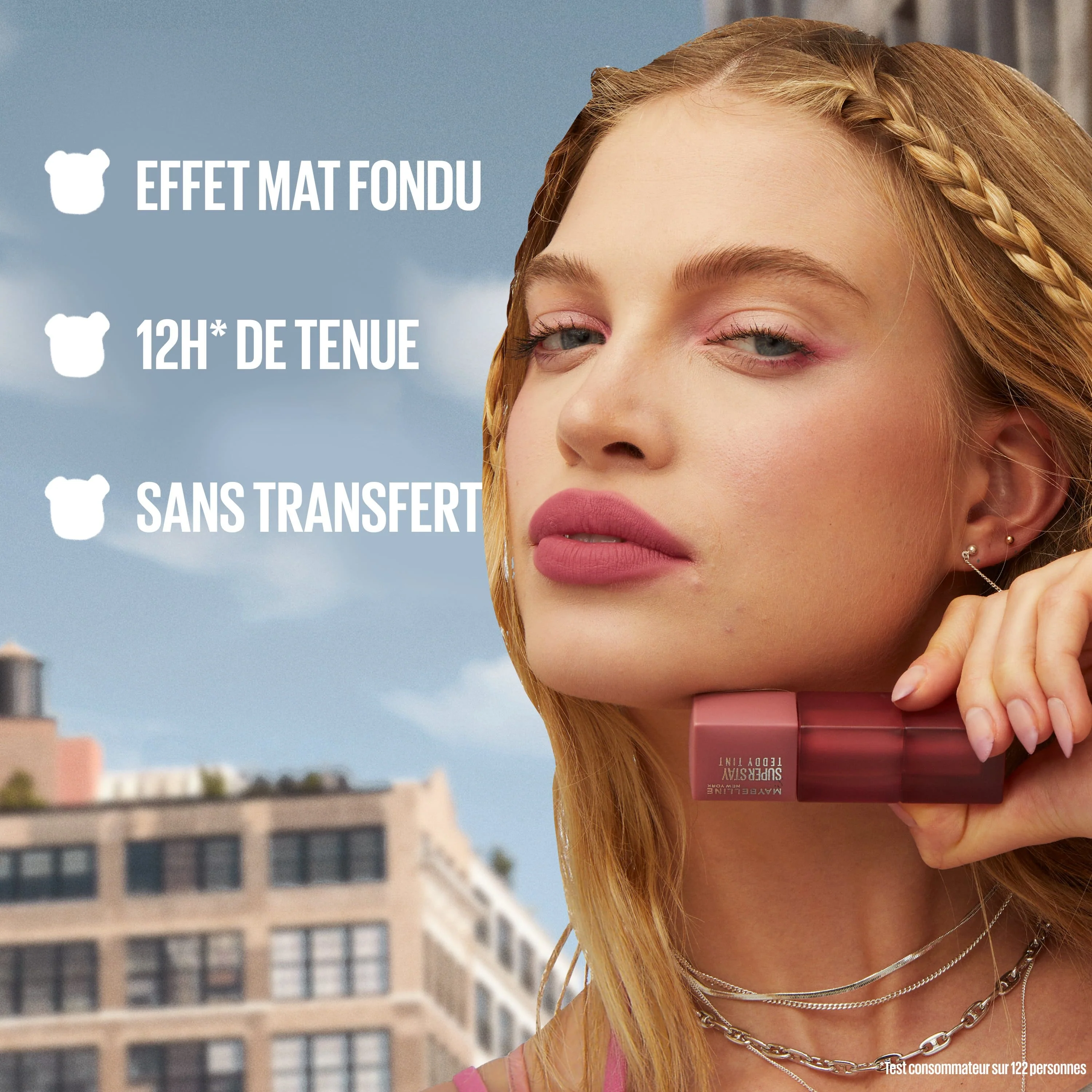 MAYBELLINE NEW YORK SUPERSTAY TEDDY TINT BLUSH À LÈVRES LIQUIDE FINI mat fondu petalcore 40 - Image 4