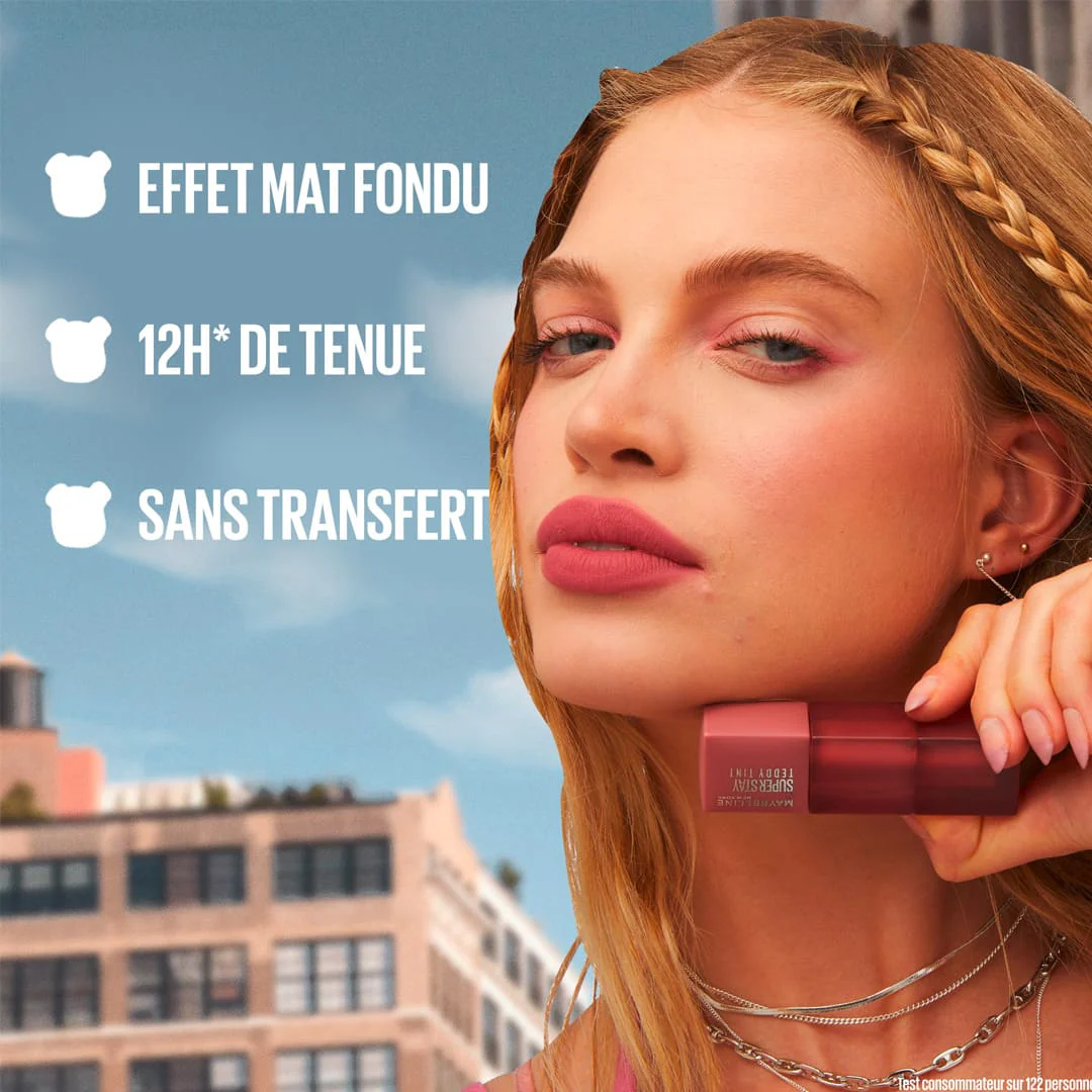 MAYBELLINE NEW YORK SUPERSTAY TEDDY TINT BLUSH À LÈVRES LIQUIDE FINI MAT FONDU CURRENT MOOD 10 - Image 6