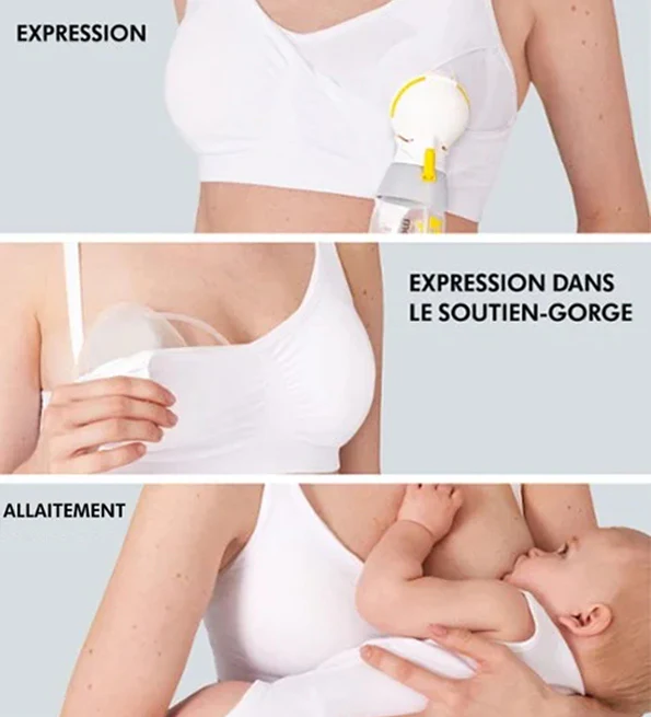 Medela Soutien-Gorge D’allaitement Et D’expression 3-En-1 Blanc Tailles S, M, L, XL - Image 3