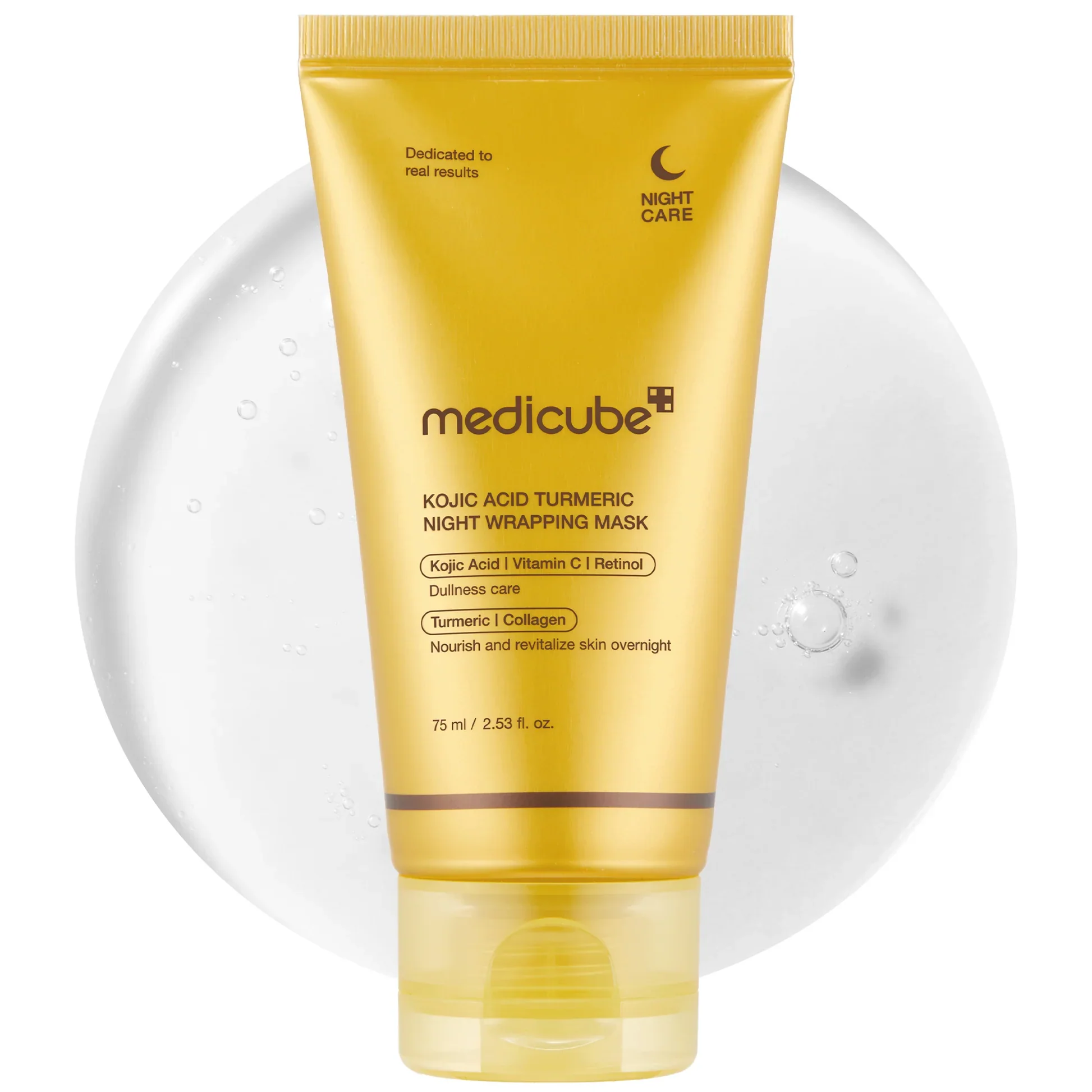 MEDICUBE KOJIC ACID TURMERIC NIGHT WRAPPING MASK 75 ML - Image 2