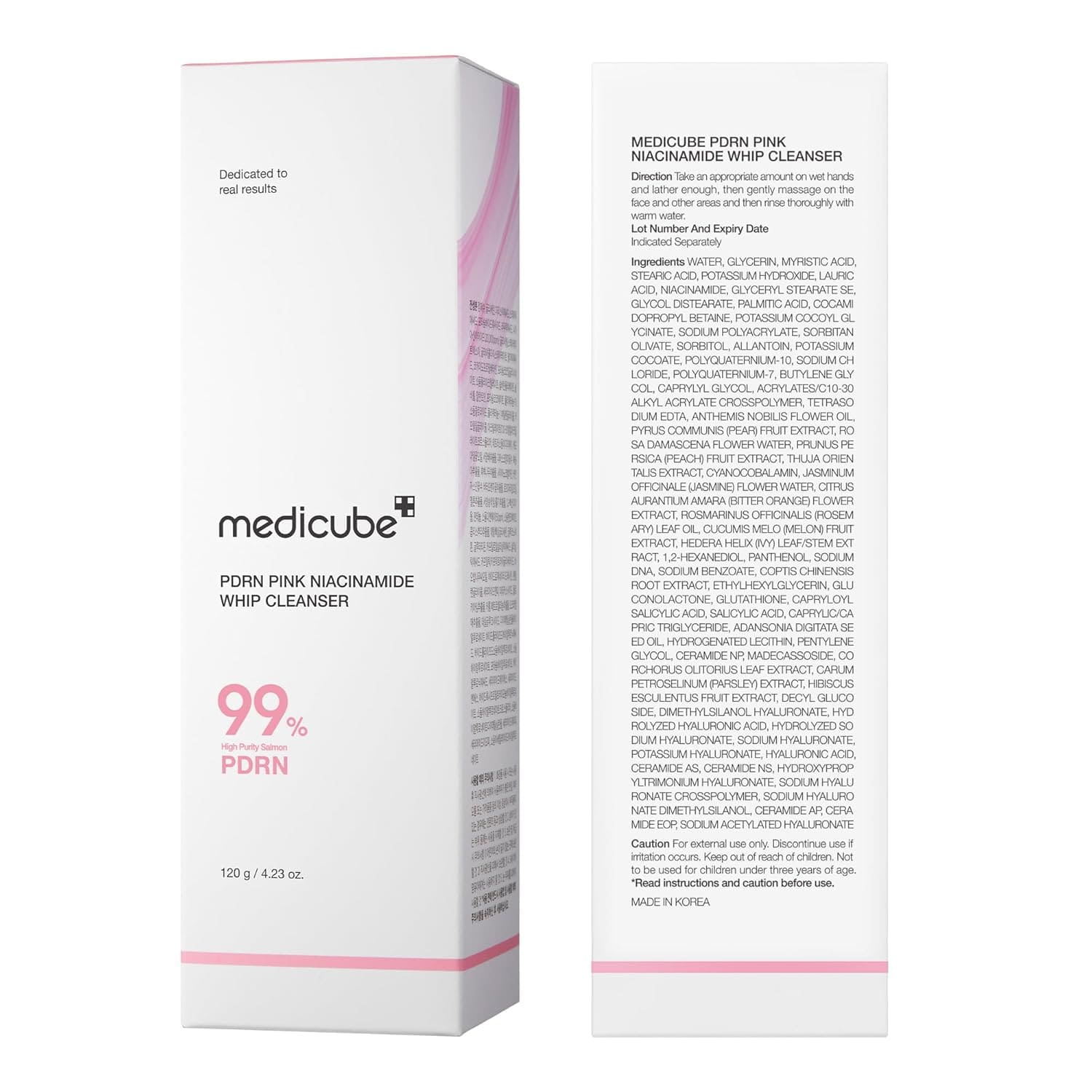 MEDICUBE PDRN PINK NIACINAMIDE WHIP CLEANSER 120G - Image 3
