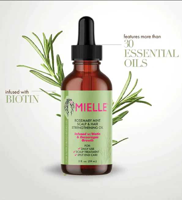 MIELLE HUILE FORTIFIANTE ROMARIN MENTHE CUIR CHEVELU ET CHEVEUX HUILE FORTIFIANTE 59ML - Image 2