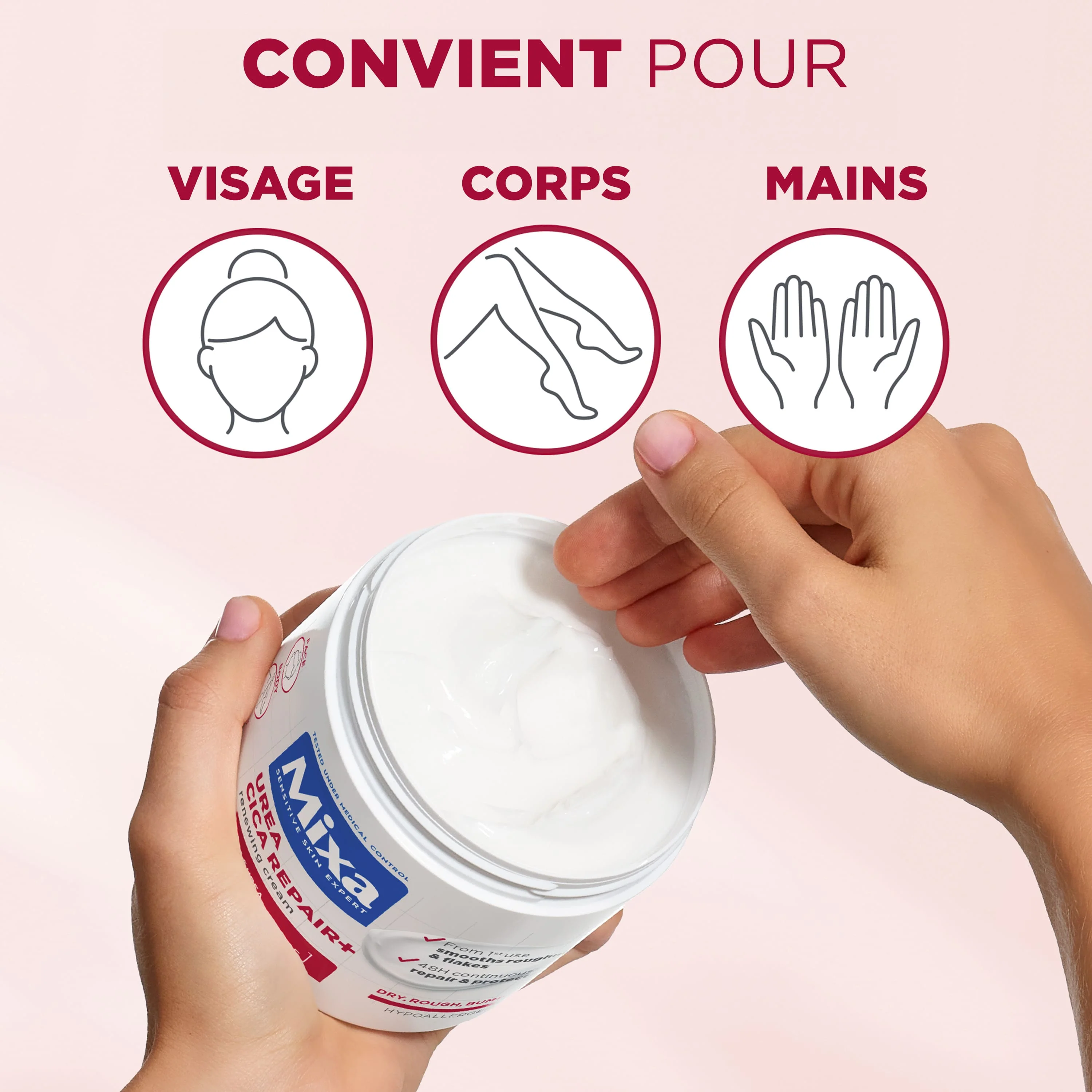 Mixa CRÈME CICA RÉPARATION RÉPARATRICE LISSANTE 400ML - Image 3