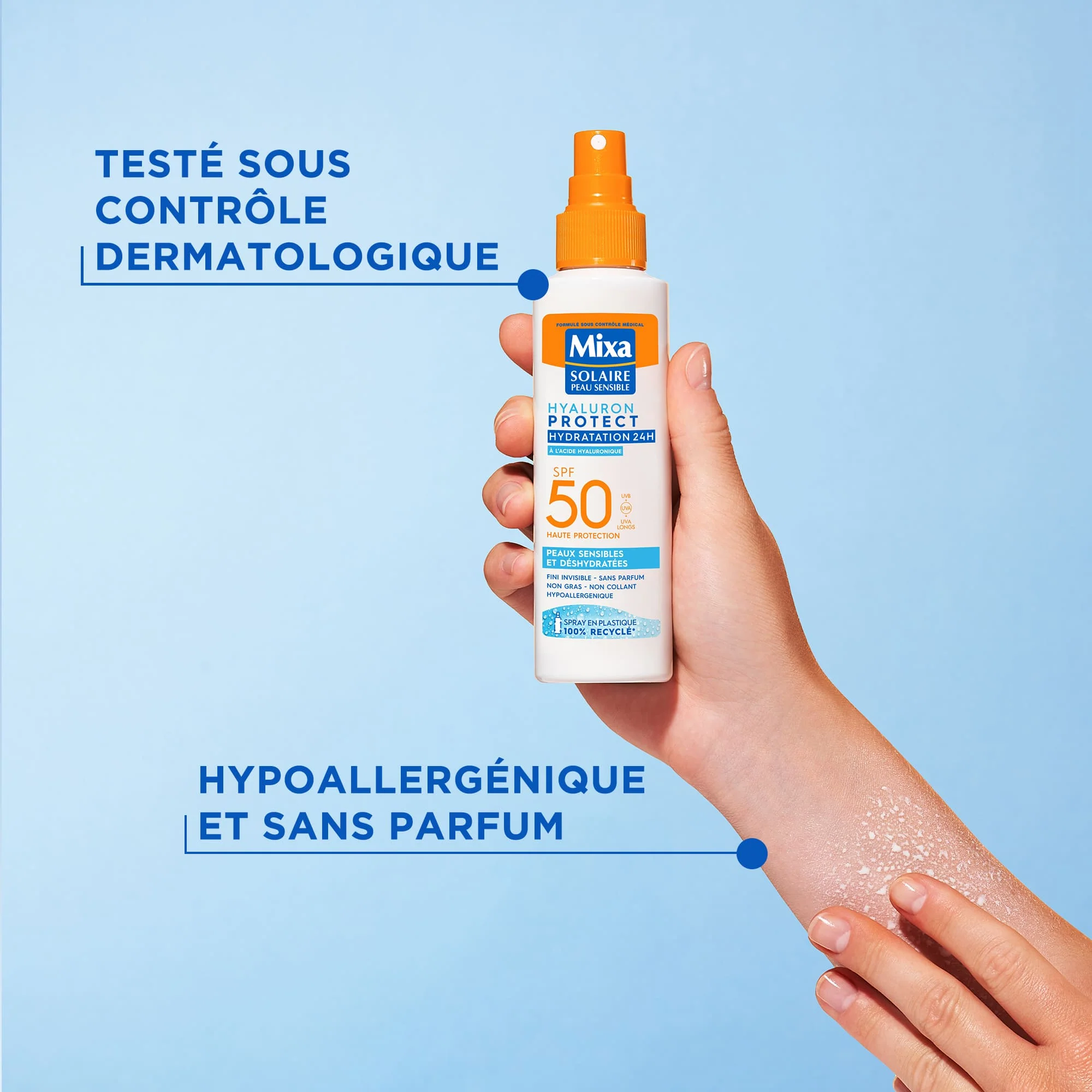 Mixa SOLAIRE HYALURON PROTECT PEAU SENSIBLES SPF50+ SPRAY 150ML - Image 3
