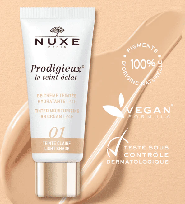 NUXE PRODIGIEUX LE TEINT ECLAT 01 BB CREME HYDRATANTE CLAIRE 30 ML - Image 2