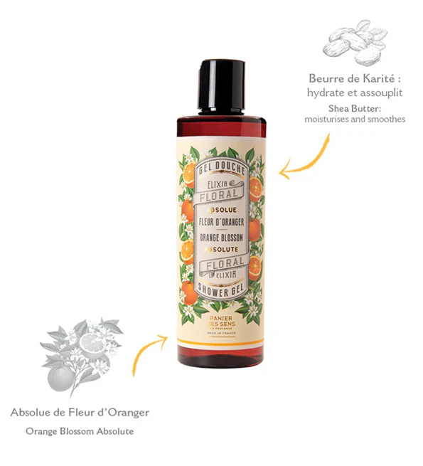 PANIER DES SENS GEL DOUCHE HUILE ESSENTIELLE FLEUR D'ORANGER 250 ML - Image 2