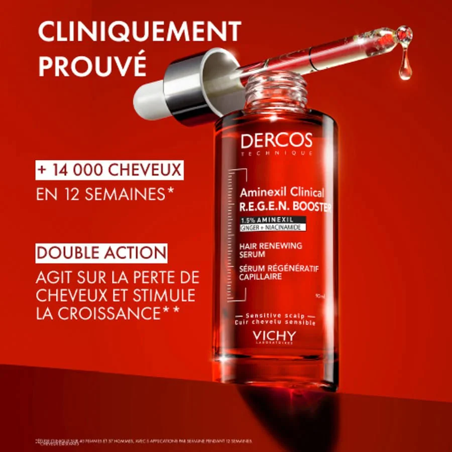 VICHY DERCOS AMINEXIL CLINICAL REGEN BOOSTER SERUM CAPILLAIRE 90 ML - Image 8
